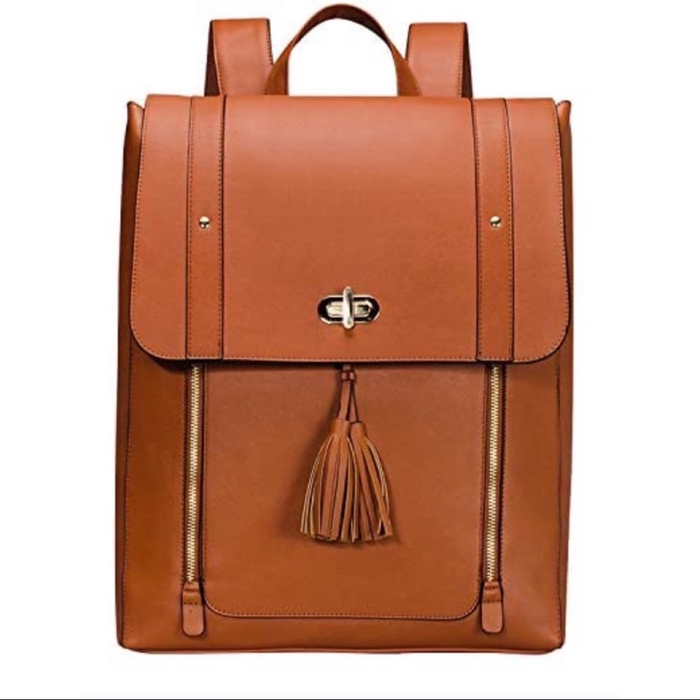 Vintage Women leather laptop backpack!
